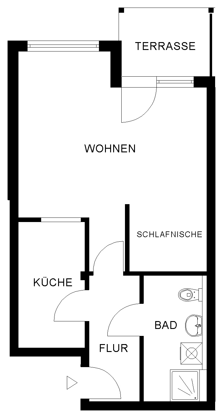 Servicewohnen für Senioren Grundrissbeispiel